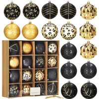 Palline natalizie 16 pezzi set albero oro-nere.