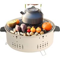 Barbecue portable au charbon de bois – Barbecue de table, barbecue d'extérieur Barbecue fumoir au charbon de bois pour le camping