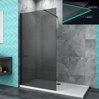 760x1900mm Black Walk In Wet Room Cubicle 8mm Nano Anti-Explosion Glass NANO Screen