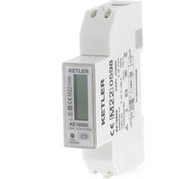 KETLER - KE10006 : Compteur électrique - Monophasé 100 A - Certifié MID - Remise à zéro partielle - Simple tarif