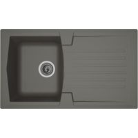 STRADOUR Evier cuisine a encastrer 1 bac + 1 égouttoir Arena - Résine - 86 x 50 cm - Gris béton