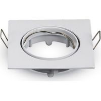 Support orientable pour spots led GU10 encastrables carre's blancs pour plaque de platre carre'e