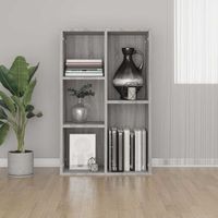 Estantería/Aparador madera contrachapada gris Sonoma 50x25x80cm vidaXL
