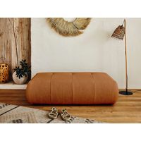Lisa Design – Pouf modulable en tissu 100% polyester – Couleur rouille – Dimensions 131 x 68 x 42 cm – Assise mousse polyuréthane 28 kg/m3