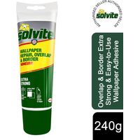 Solvite Overlap & Border Extra Strong & Easy-to-Use Wallpaper Glue, 240 g
