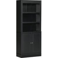 Buffet de, cuisine en bois, avec, étagères et placard à deux, portes, avec, étagères réglables, pour le, salon et le, salon, noir