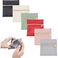 6Pc sac à Bijoux en Cuir PU,Pochette à Bijoux avec Fermeture Éclair Sac de Voyage pour Bijoux Pochette à Bijoux en Cuir pour Boucles