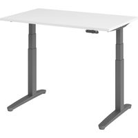 bümö Schreibtisch elektrisch XBHM Rechteck: 120 x 80 cm Weiß