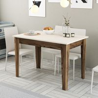 Fester Tisch Zane, 6 Plätze, rechteckig, Tragkraft 120 kg, 110x72x75h cm, Nussbaum braun