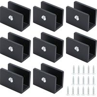 8 x Glass Shelf Brackets, Can Be Used for Kitchen, Bathroom, Living Room and Wooden Shelf Brackets, Adjustable Glass Clips, Shelf Mount