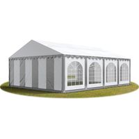 5x8 m ignifugoTendone per feste PREMIUM PVC grigio-bianco 100% impermeabile Gazebo da giardino Tendone da esterno Tenda party