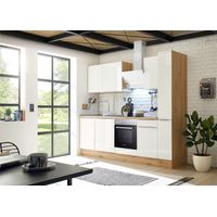 Küche Küchenzeile Küchenblock Marleen Premium 250 cm Weiß Artisan Eiche Respekta