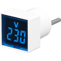 Multiprise Convertisseur EU ,Voyant lumineux d'un voltmètre numérique domestique de type prise européenne carrée,Blue (1 pièce)