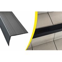 Peldaño antideslizante WATTELEZ negro 45x75mm 3000mm - 604007NADH