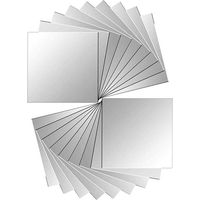 18 pezzi Piastrelle a specchio Adesivo a specchio Adesivo a specchio da parete per decorazione da parete Argento 15 x 15 cm