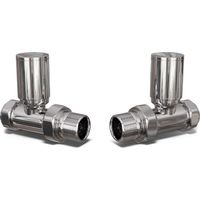 Round - Chrome Radiator Valve Straight Polished 15mm