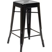 SKLUM Pack mit 2 stapelbaren hohen Hockern aus Stahl Lix Schwarz ↑65 cm