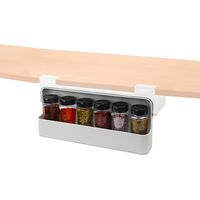 Organizer Cucina Portaspezie – Set 2 Mensole Con 6 Barattoli In Vetro Inclusi