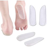 2 paar siliconen inlegzolen met sleehak voor middelste en zijdelingse hiel, correctiecups voor beencorrectie, voor supinatie en overpronatie, zelfklevende gelinzetstukken