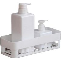 Étagère de salle de bain Marsel Home, droite, 1 niveau, monobloc, fixée au mur, gain de place, pour articles de toilette et cosmétiques, design moderne