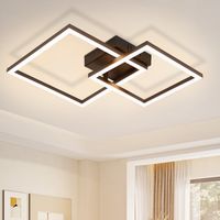 Lámpara de techo LED GBLY para sala de estar, 20 W, luz blanca cálida, diseño moderno, para dormitorio, cocina, color negro, cuadrada, para dormitorio, pasillo, oficina.
