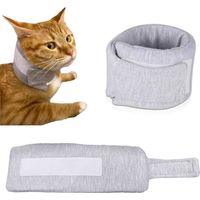 Katzenhalsband, Anti-Leck-Hundehalsband, verstellbares Katzenhalsband, Hundehalsband-Schutz, passend für Größe L, Grau, 1