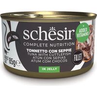 Schesir Atun con Sepia en Gelatina - Comida Humeda Completa para Gatos - 85 g