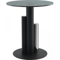 Table basse fait main en aluminium EHI 46x46 gris clair et gris foncé