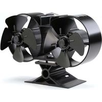 BUNTHAUS Ventilateur de poêle à feu, alimenté par la chaleur pour poêle à bois, ventilateurs de poêle à bois, ventilateurs de poêle à bois pour poêles/cheminées avec thermomètre