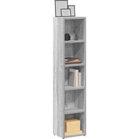 Armoires à CD 2 pcs-Étagère range CD-Meuble de rangement Sonoma gris 21x16x93,5 cm Bois d'ingénierie 641160