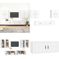 Ensemble de meubles TV 6 pcs Blanc Bois d'ingénierie - Ensemble de meubles TV - Meuble TV blanc