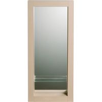 Miroir de salle de bain 90x40 cm en bois couleur chêne avec étagère fixation murale CEDAM