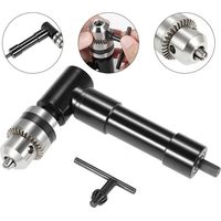 Adaptateur de perceuse à angle droit sans fil à 90 degrés avec mandrin à clé de 3/8 po et tige hexagonale de 8 mm