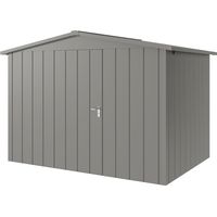 Hörmann Metall-Gerätehaus "Juno" mit Satteldach, JSD12 - Modern, 310 x 214 cm (B x T), graualuminium, 1-flüglige Tür, Anschlag links