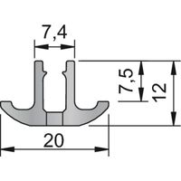 Profil R aluminium finition argent longueur 2975 mm - à recouvrement pour crémaillères murales - SOFADI