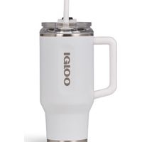 Igloo Travel Mug Flip 'N' Sip Tazza Termica 946 Ml Acciaio Inox Con Cannuccia - Bianco