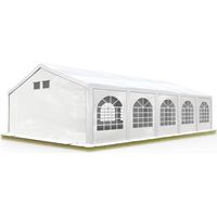 Tendone per Feste Gazebo 5x10 m bianco PE 550 N Impermeabile Protezione UV Tenda Giardino Sagre Eventi Mercati Esterno con telaio a pavimento