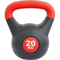 KETTLEBELL PVC REMPLI DE CIMENT - POIDS 20KG - ROUGE ET NOIR