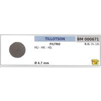 Filtro TILLOTSON motosega HU - HK - HS Ø 4,7 mm 95-180
