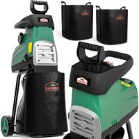 Gardebruk – Broyeur de végétaux électrique 3100 W – Pour branches jusqu'à 44 mm – Fonctionnement silencieux – Sac de 60L inclus