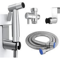 Kit de Douchette de Bidet en Acier Inoxydable, Vaporisateur de Toilette Douchette à Main avec 1.5m Tuyau et Support, Kit Douchette WC Complet, Pulvérisateur de Bidet à Main pour Hygiène Personnelle
