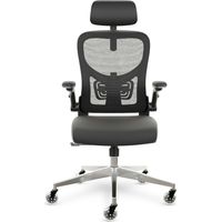 CLOUVOU Ergonomic Office Chair – SmartSeat – Gaming Chair for Adults – with Foldable Armrests – Black – up to 150 kg