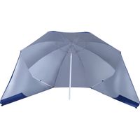 Parasol para Playa 2 en 1 avec Paneles Laterales Anti-UV Portátil Ø210x222cm Azul