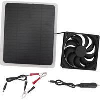 Kit Ventilateur Solaire 10W avec Panneau Léger pour Serre, Maison d'Animal ou Cabane