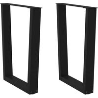 Juego de 2 patas de mesa de comedor regulables en forma de V 70 x 72-73 cm estilo moderno con deslizadores de acero negro 020056931