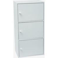 Werka Pro – Meuble de rangement blanc 3 portes – Dimensions 80 x 40 x 29 cm – Panneaux MDF 12 mm – Pour espaces de vie modernes