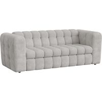 DARIA - Canapé 3 places convertible en tissu matelassé gris matelas 14 cm