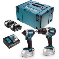 Makita – Pack de 2 outils électroportatifs 18V LXT avec 2 batteries 5.0Ah – Moteur Brushless – Couple 175Nm – DLXCBO021
