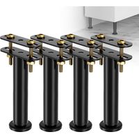 Set of 4 Adjustable Height 18 to 32 cm Bed Legs Medium Heavy Duty Support Legs for Bed Frame - Bed Frame Reinforcement Kit