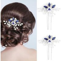 2 Pièces Bijou Cheveux Mariage, Bijoux De Tete Mariage, Accessoire Cheveux Mariage Invité, Accessoire Cheveux Mariage Bleu Pour Mariée Et Filles Pour Marriage, Soirée, Anniversaire